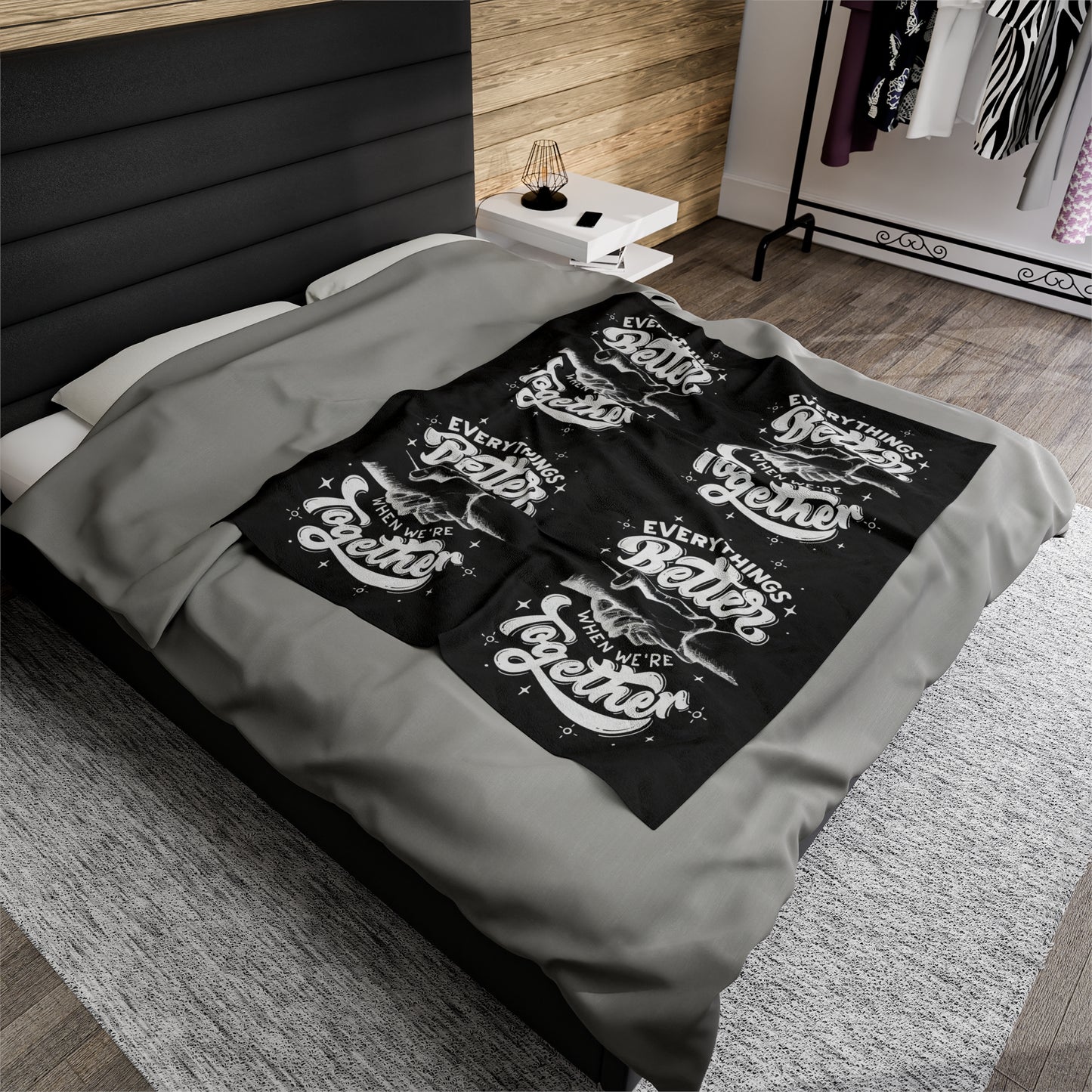 Everything's Better When We're Together Velveteen Plush Blanket