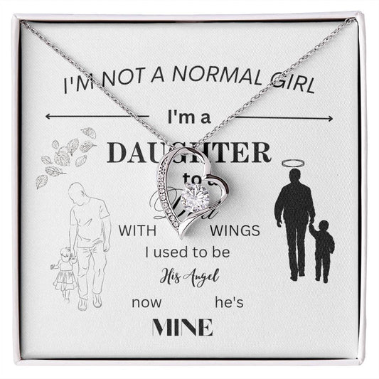 Daughter to a Dad with Wings, Forever Love Necklace