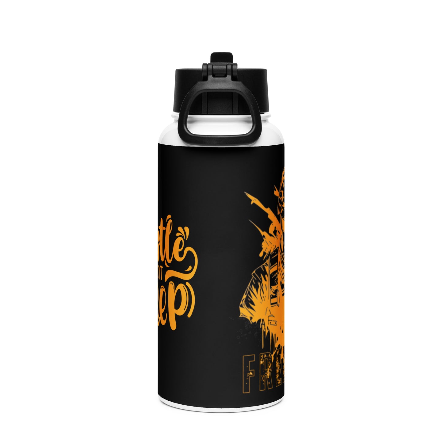 Hustle Don't Sleep Stainless steel water bottle with a straw lid