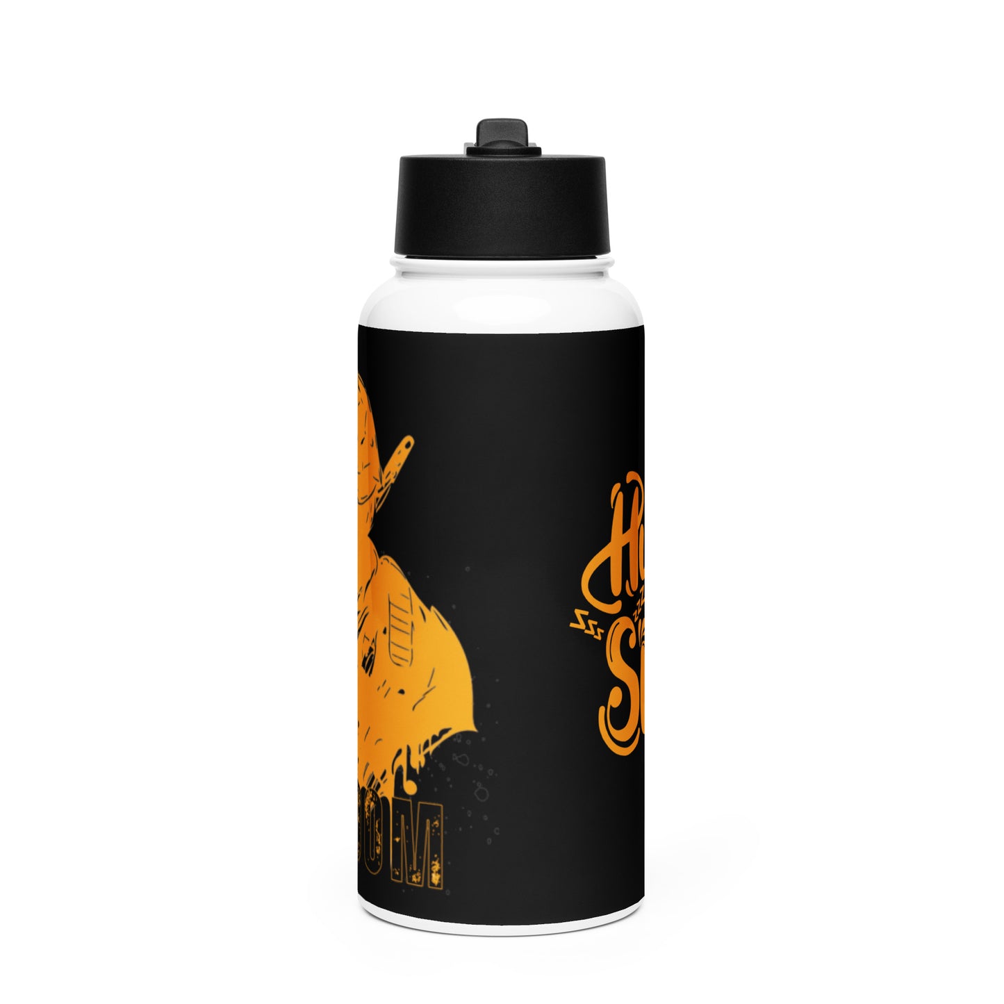 Hustle Don't Sleep Stainless steel water bottle with a straw lid