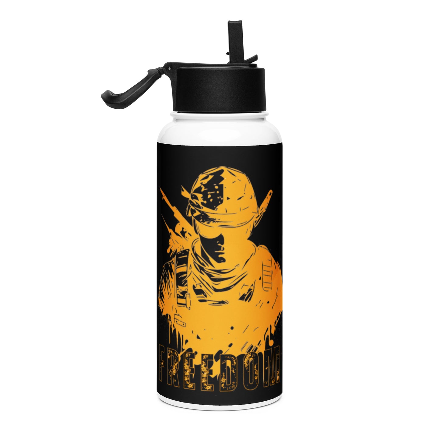 Hustle Don't Sleep Stainless steel water bottle with a straw lid
