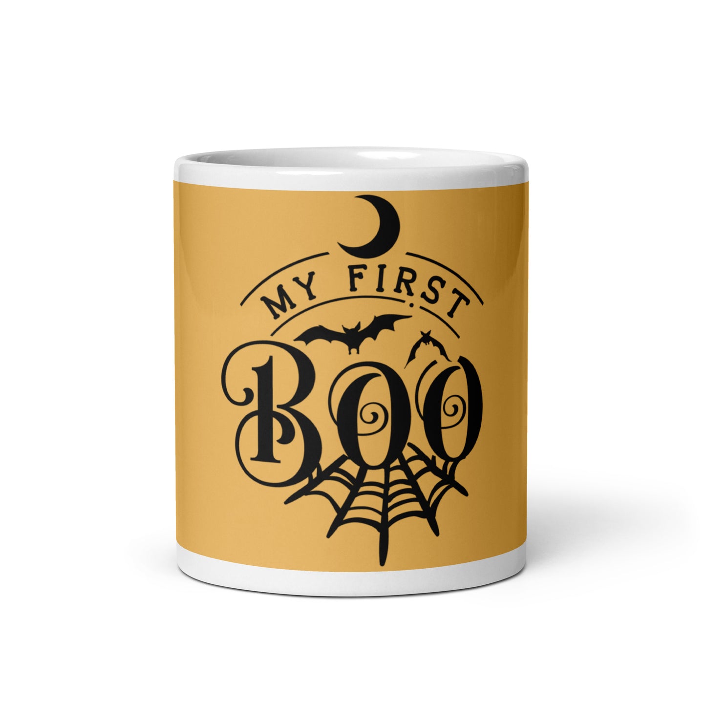 My First Boo Gold White glossy mug
