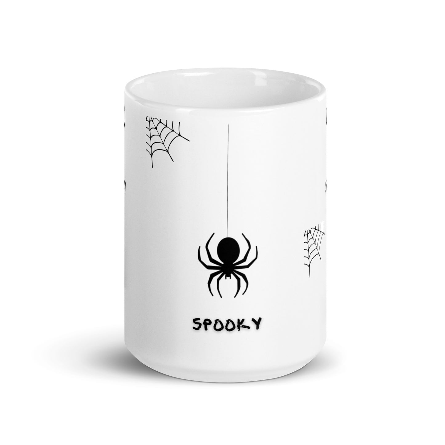 Spooky Spider White glossy mug