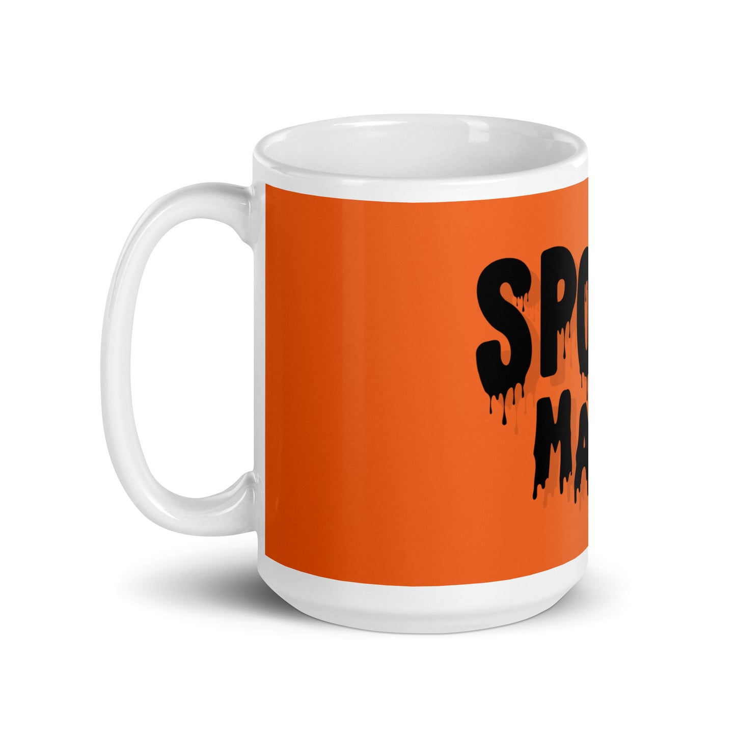 Spooky Mama Orange White glossy mug