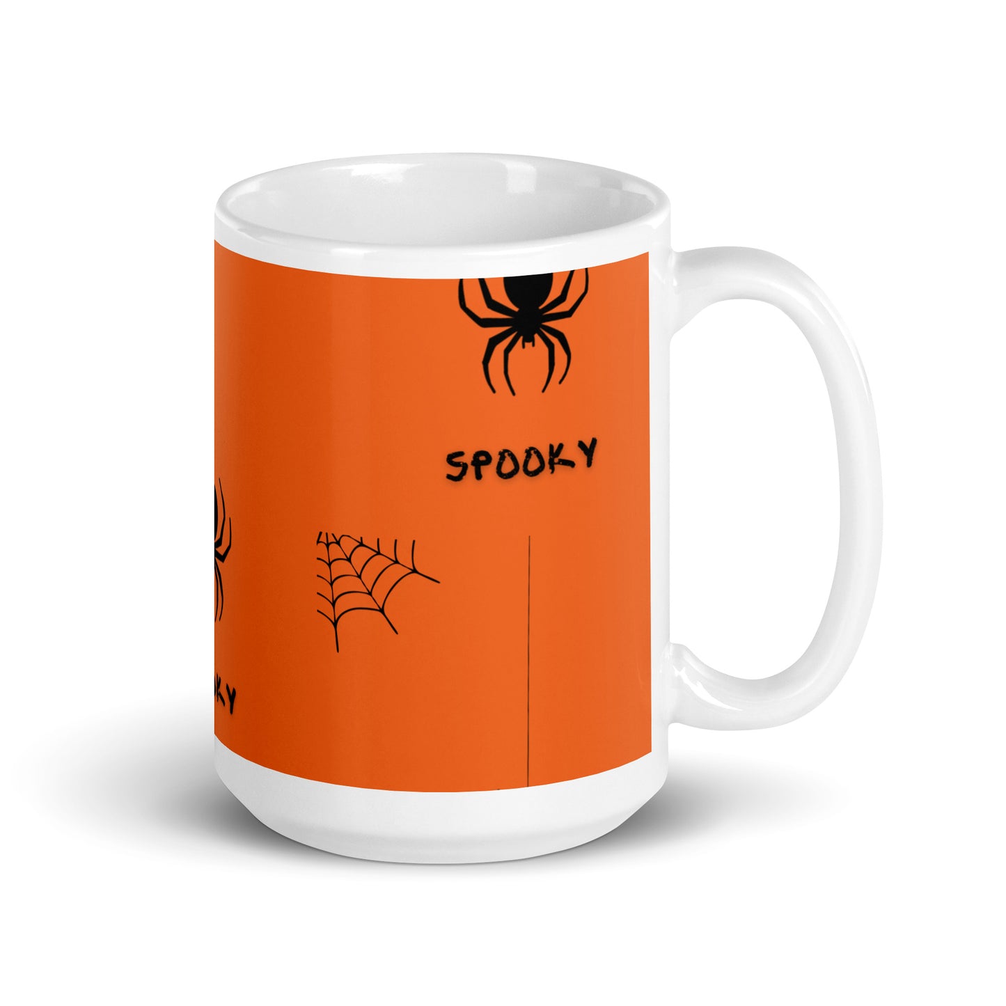 Spooky Spider White Glossy Mug