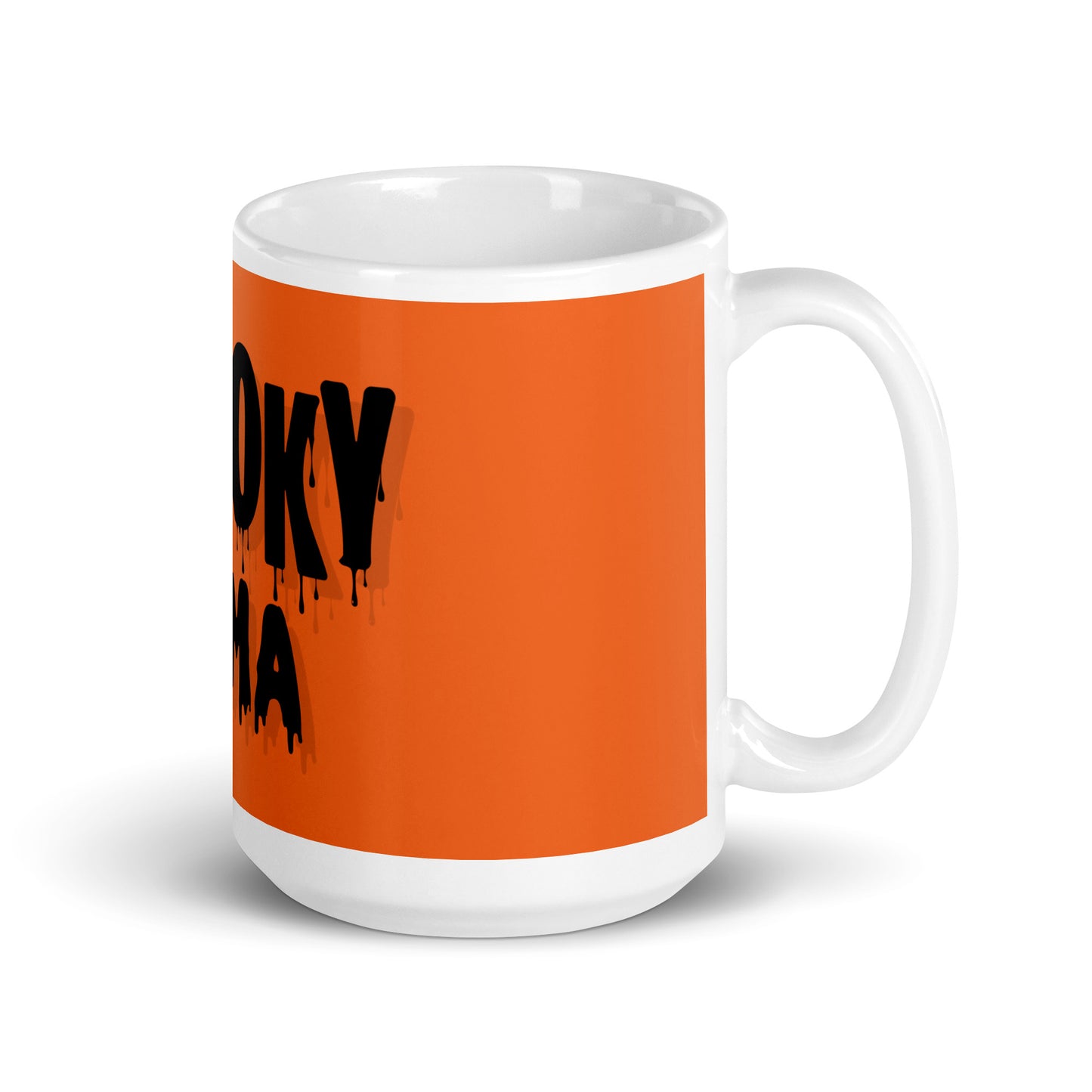Spooky Mama Orange White glossy mug