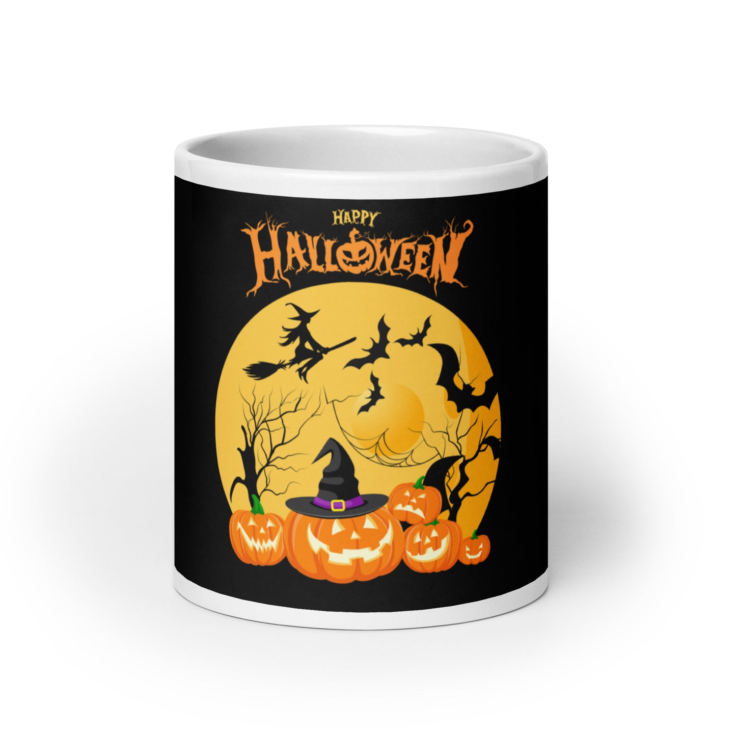Happy Halloween Pumpkin White Glossy Mug