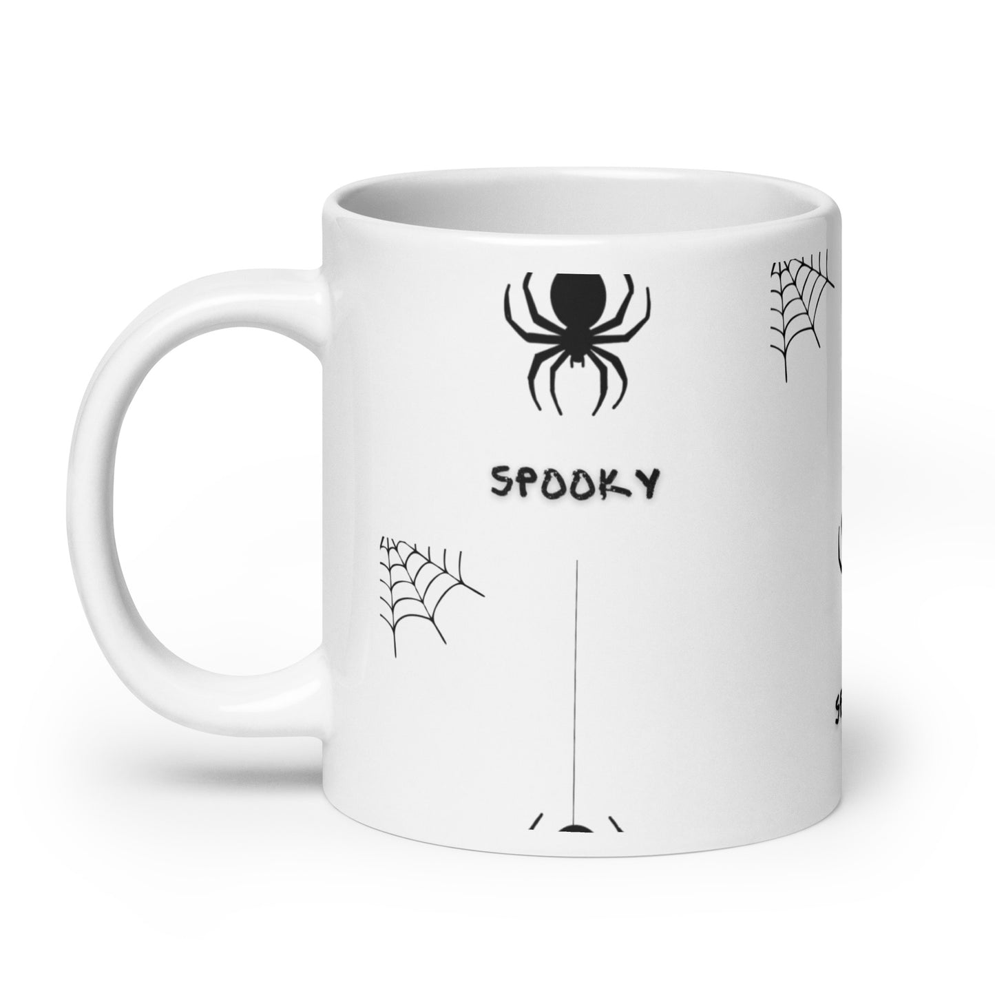 Spooky Spider White glossy mug