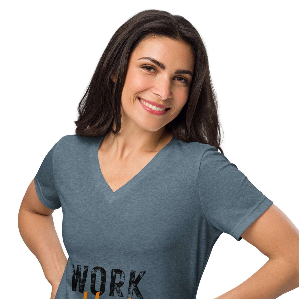 Work Hard Play Hard Women’s relaxed v-neck t-shirt