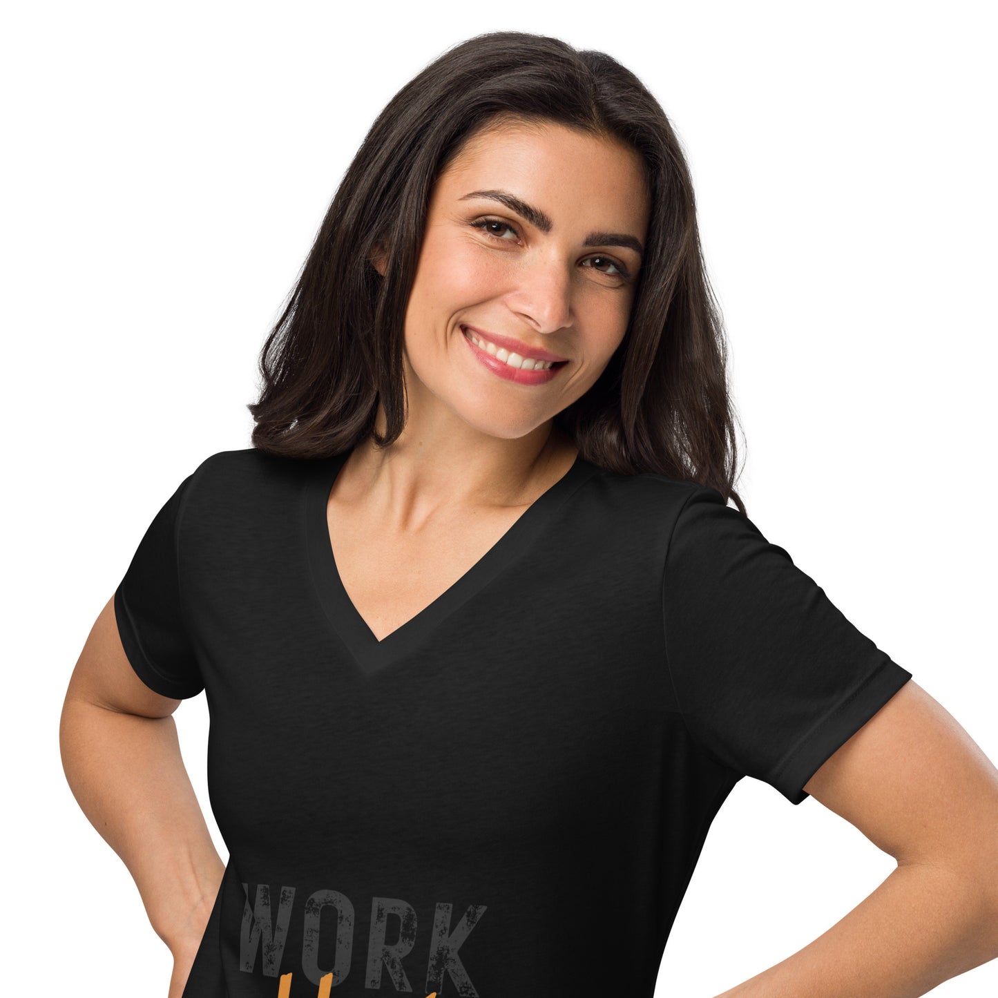 Work Hard Play Hard Women’s relaxed v-neck t-shirt