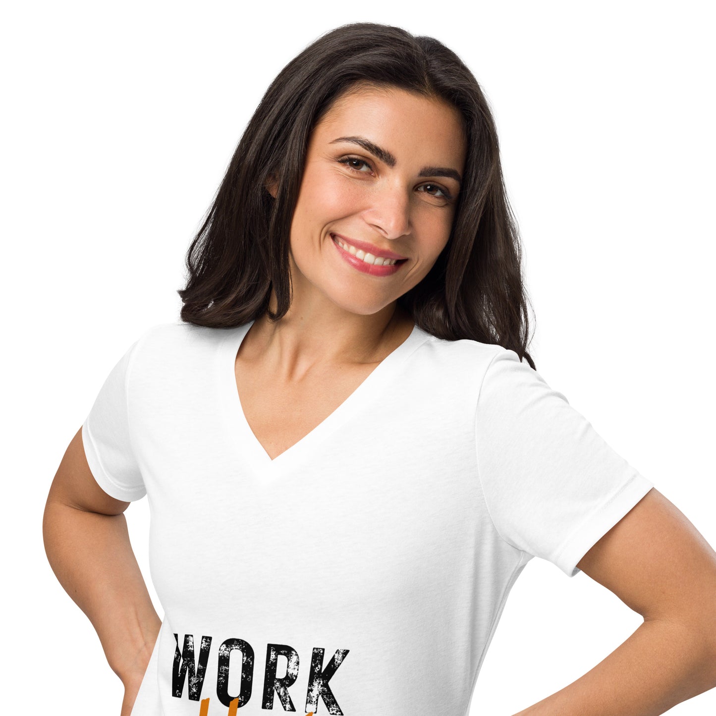 Work Hard Play Hard Women’s relaxed v-neck t-shirt