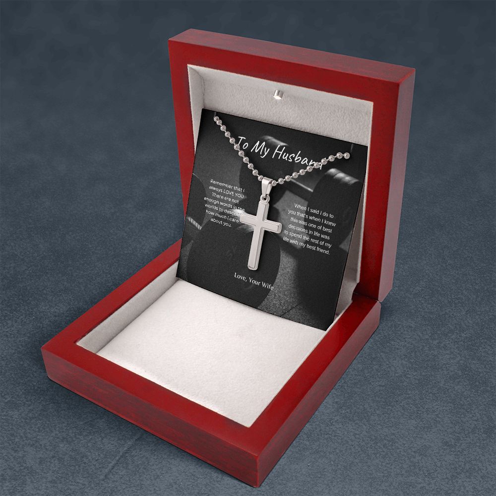To My Husband Cross Necklace
