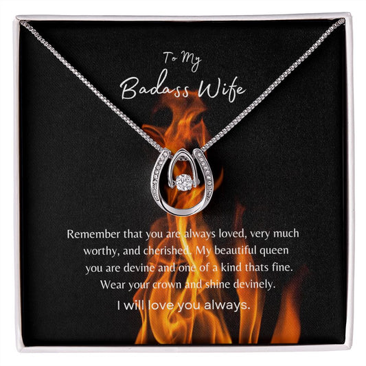To My Badass Wife + Lucky in Love Necklace