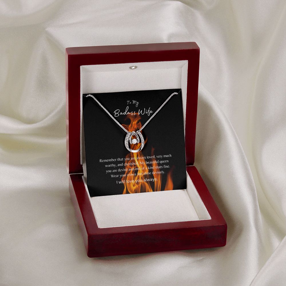 To My Badass Wife + Lucky in Love Necklace