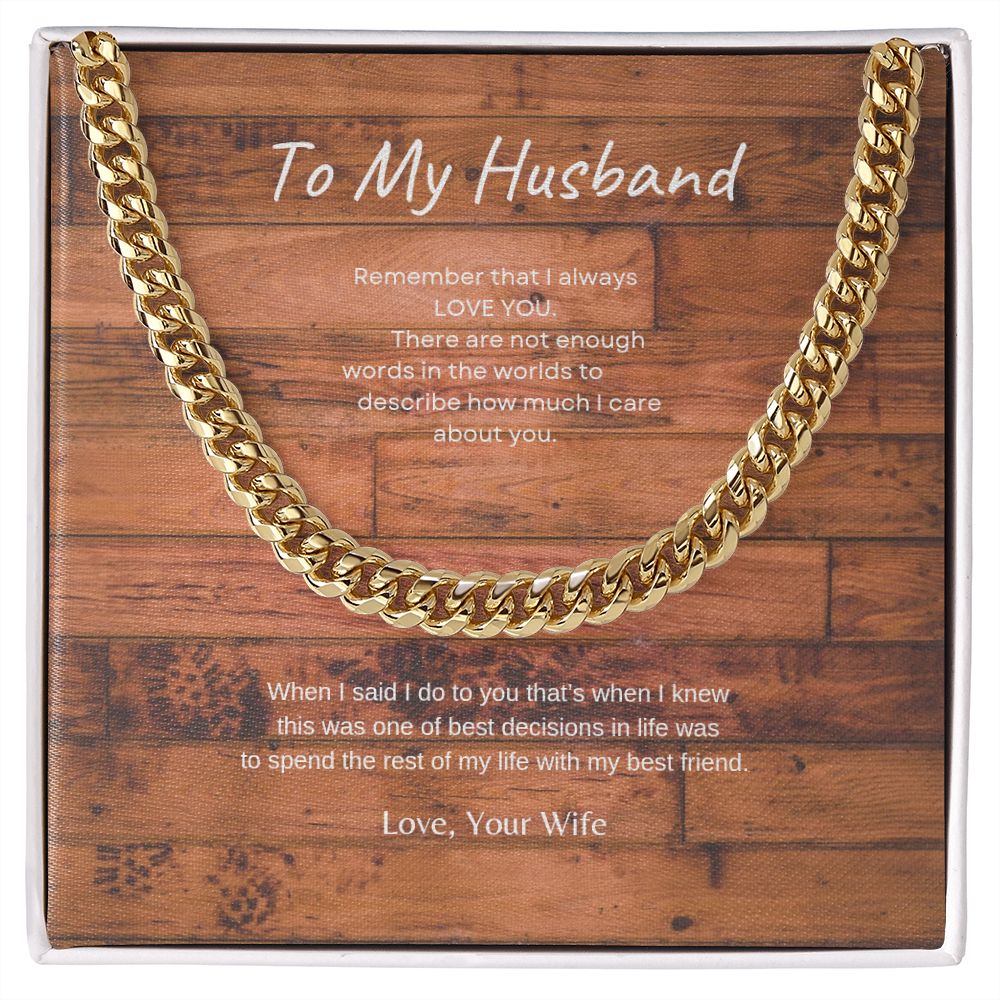 To My Husband Cuban Link