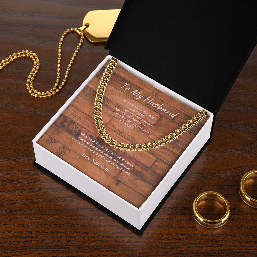 To My Husband Cuban Link
