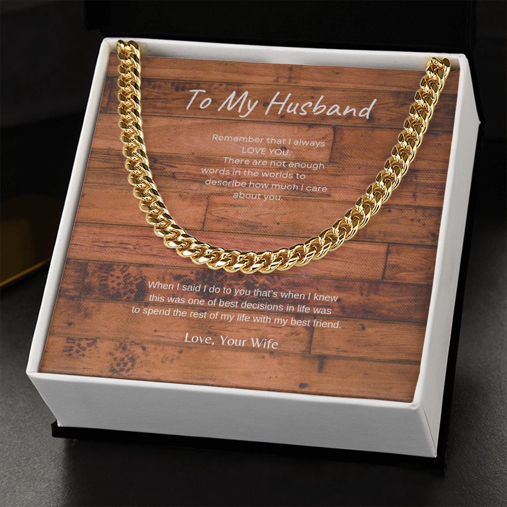 To My Husband Cuban Link