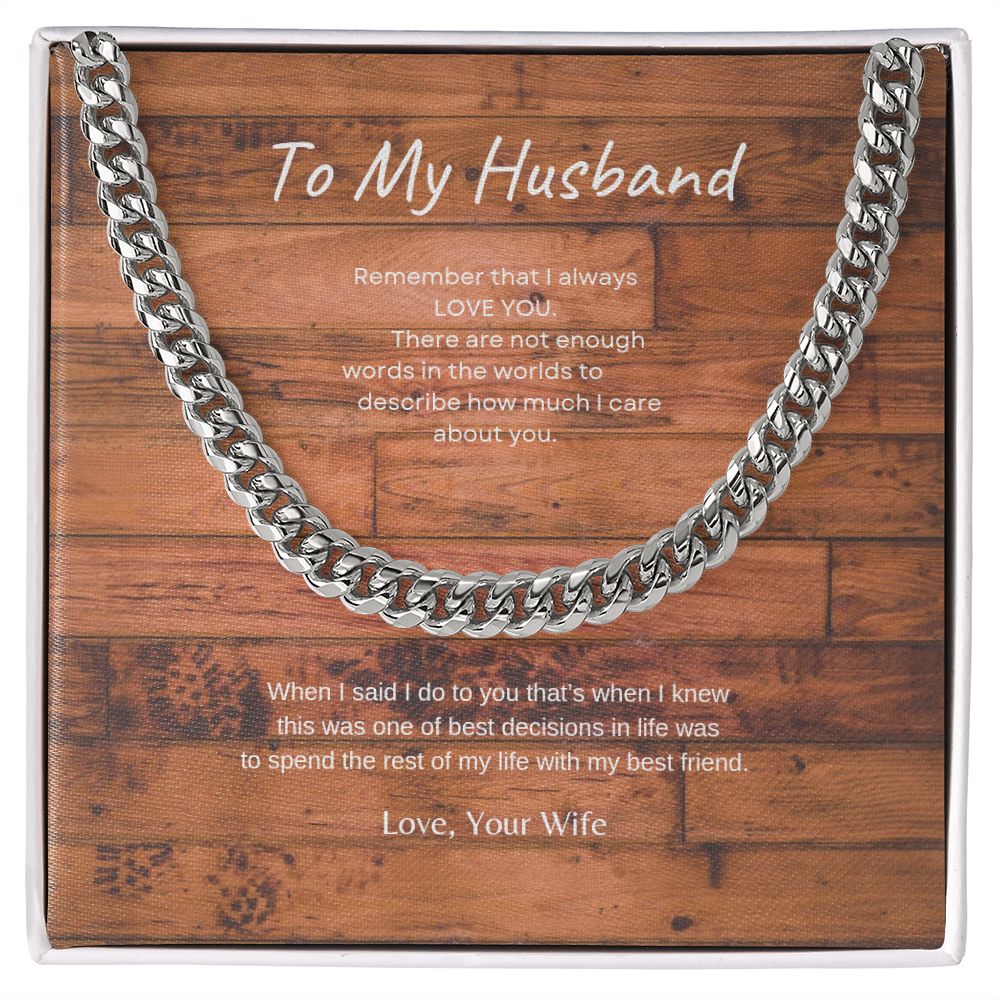 To My Husband Cuban Link