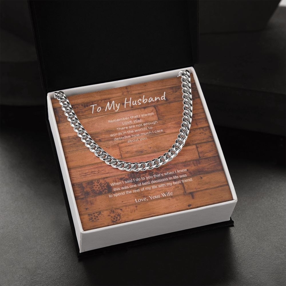 To My Husband Cuban Link