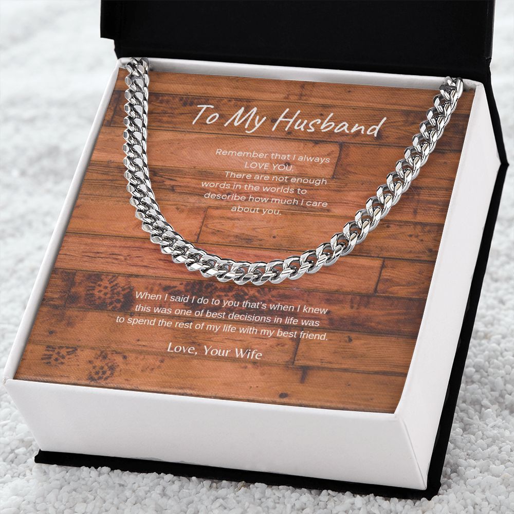 To My Husband Cuban Link
