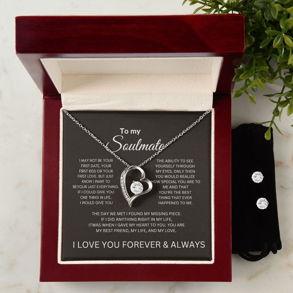 To My Soulmate Forever Necklace + Earring Set