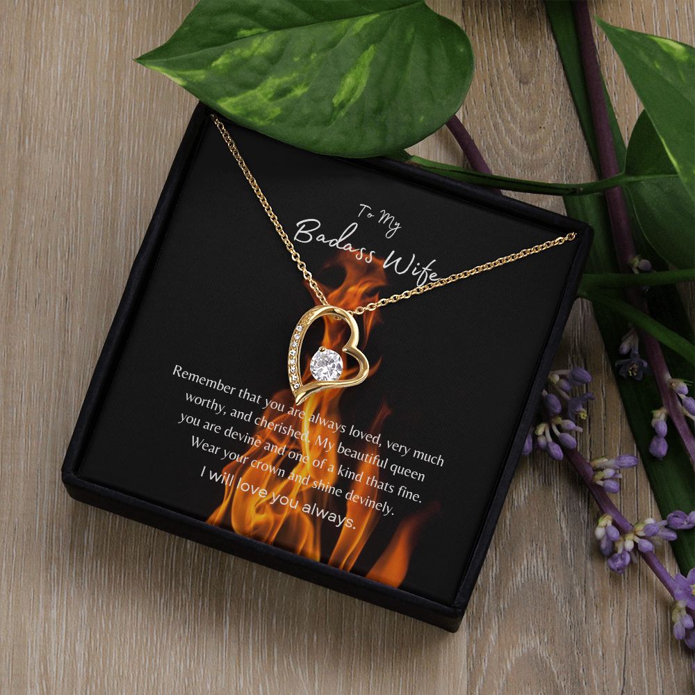 To My Badass Wife + Forever Love Necklace