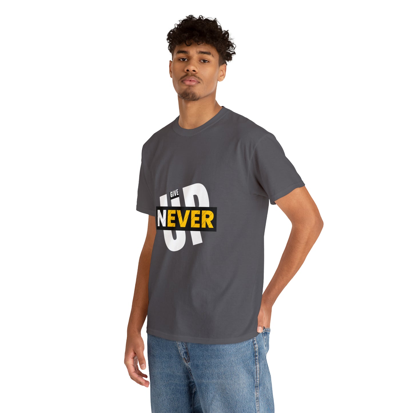 Never Give Up Heavy Cotton Tee