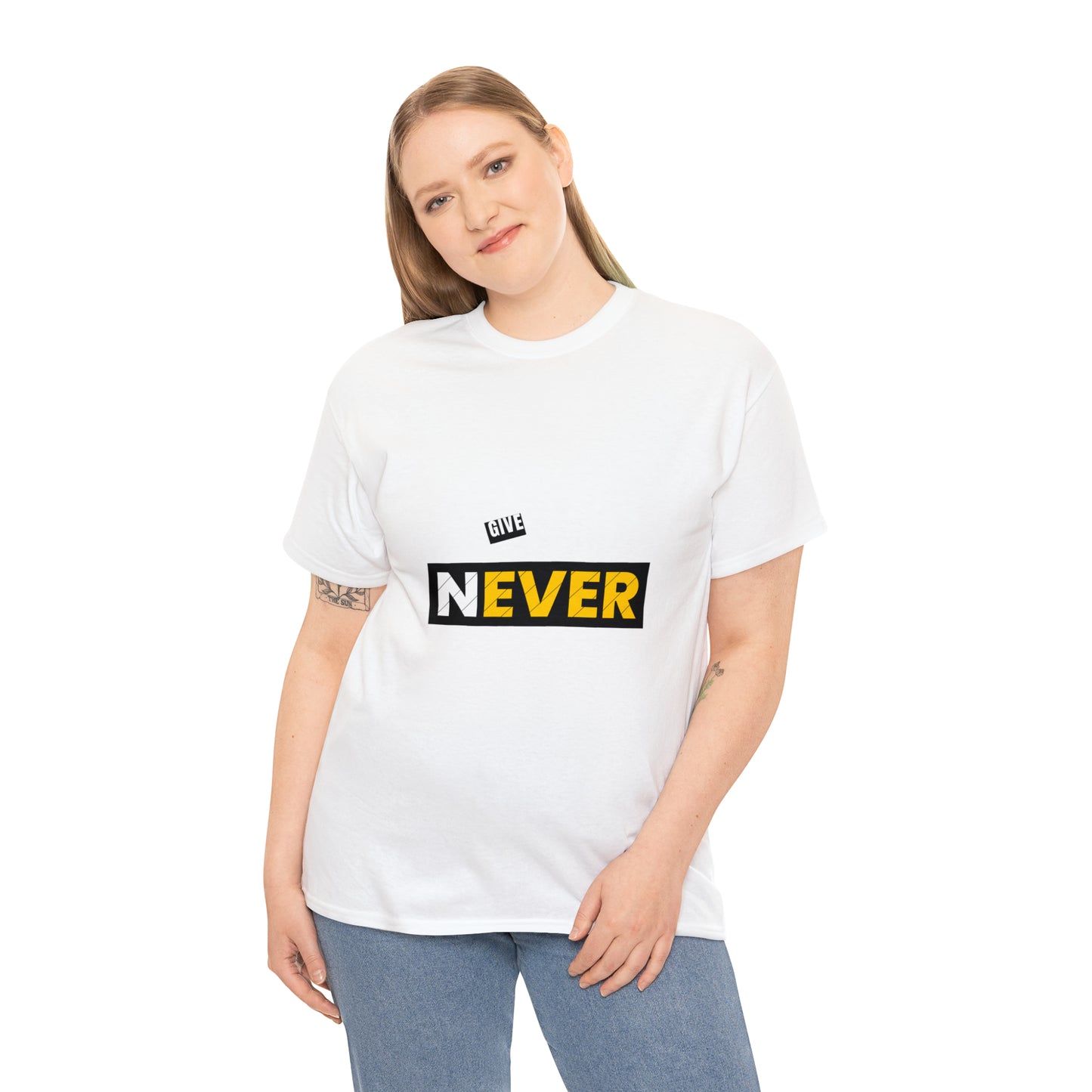 Never Give Up Heavy Cotton Tee