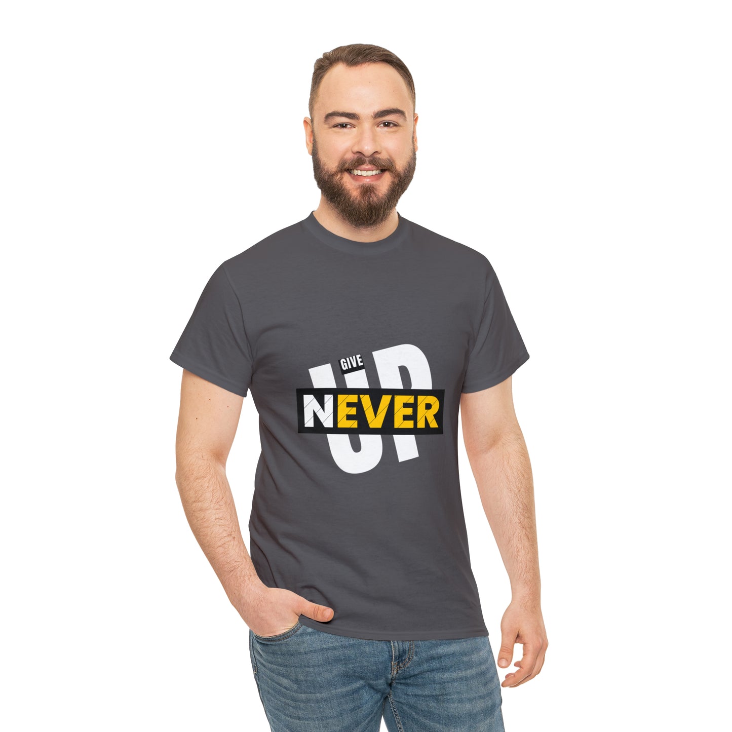 Never Give Up Heavy Cotton Tee