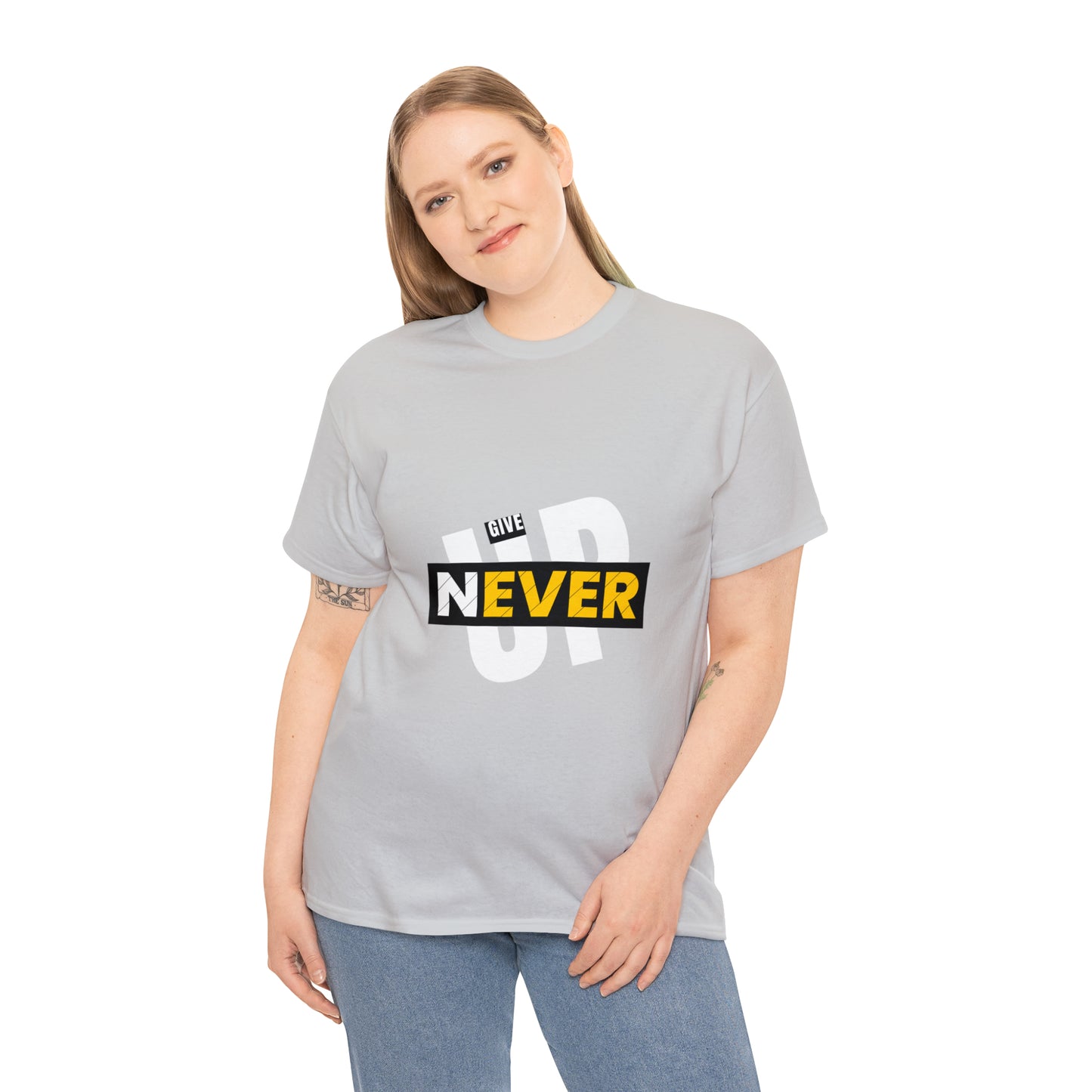 Never Give Up Heavy Cotton Tee