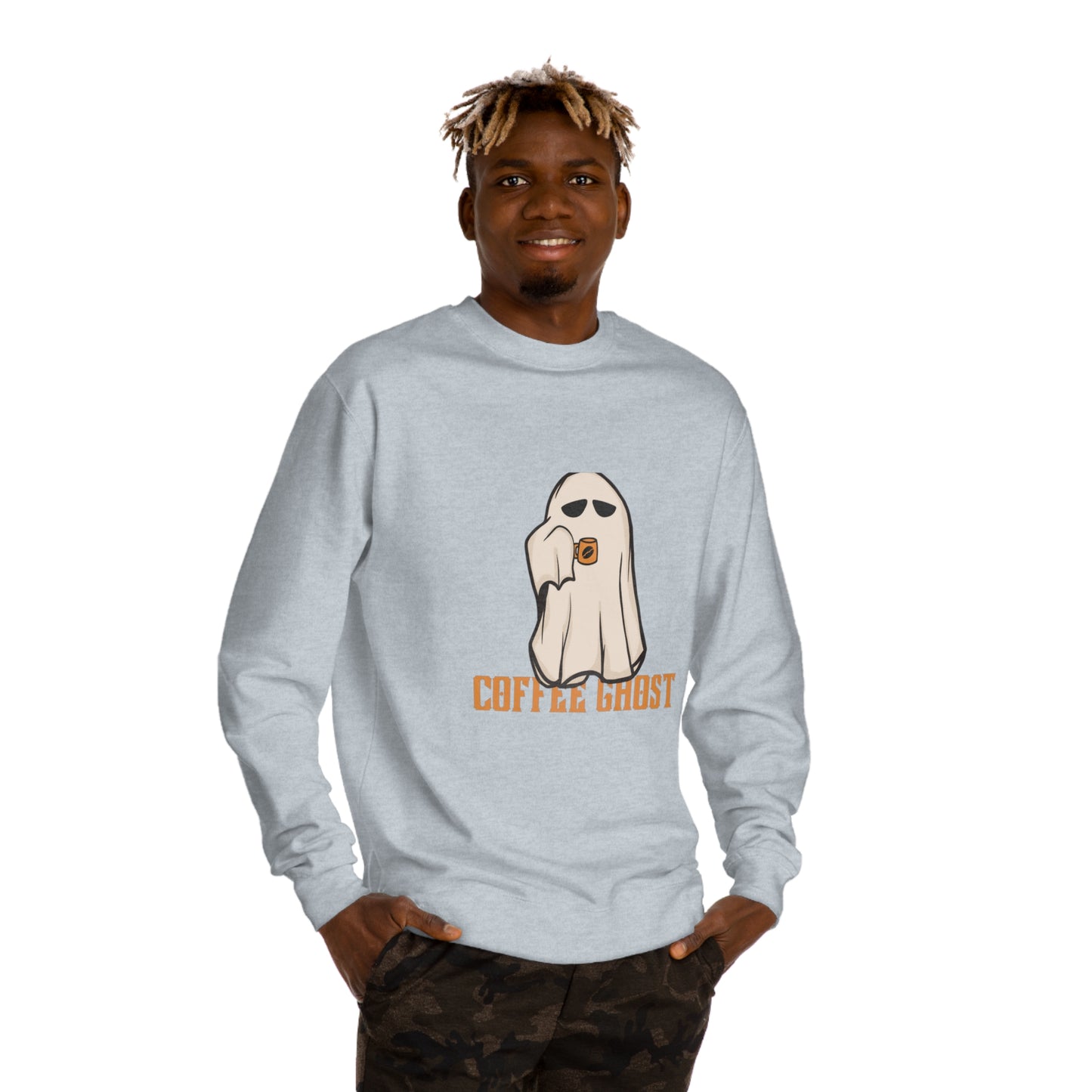 Halloween Coffee Ghost Neck Sweatshirt