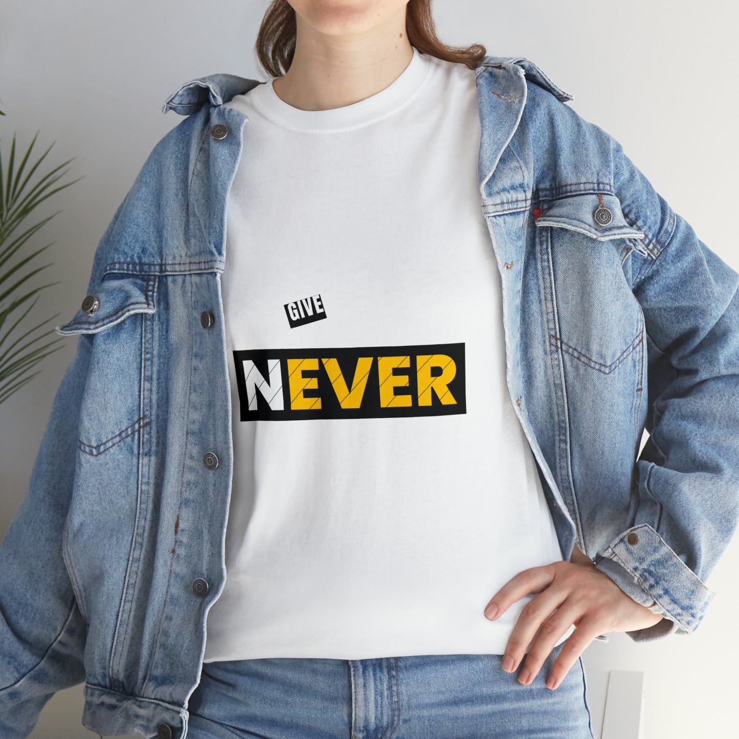 Never Give Up Heavy Cotton Tee