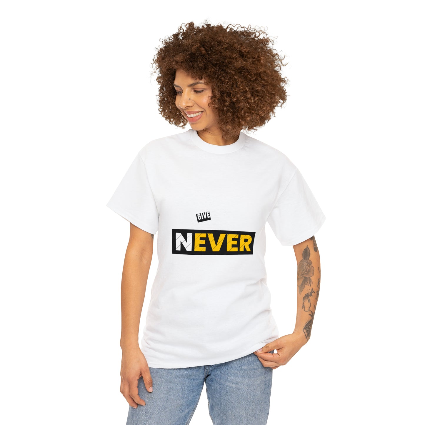 Never Give Up Heavy Cotton Tee