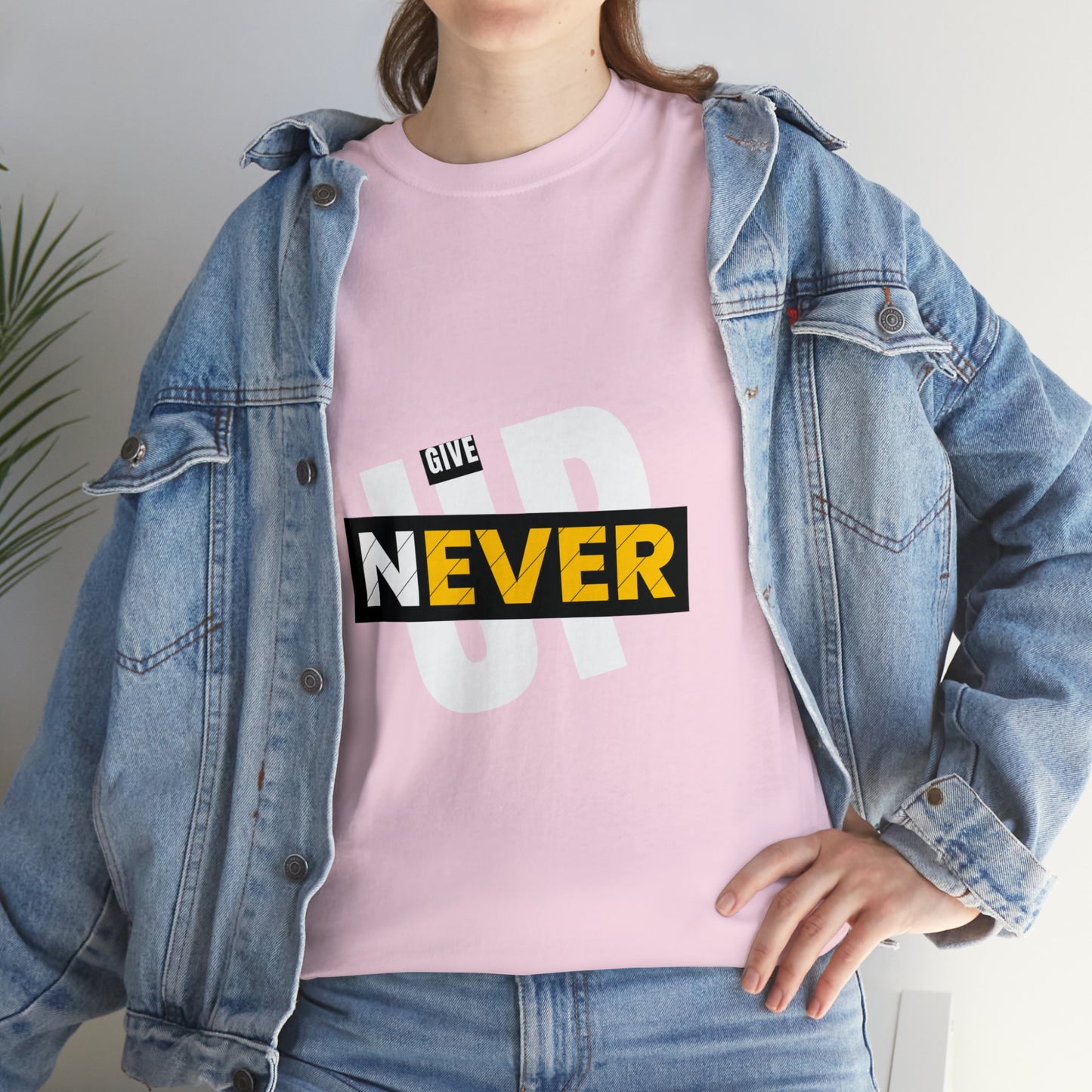 Never Give Up Heavy Cotton Tee