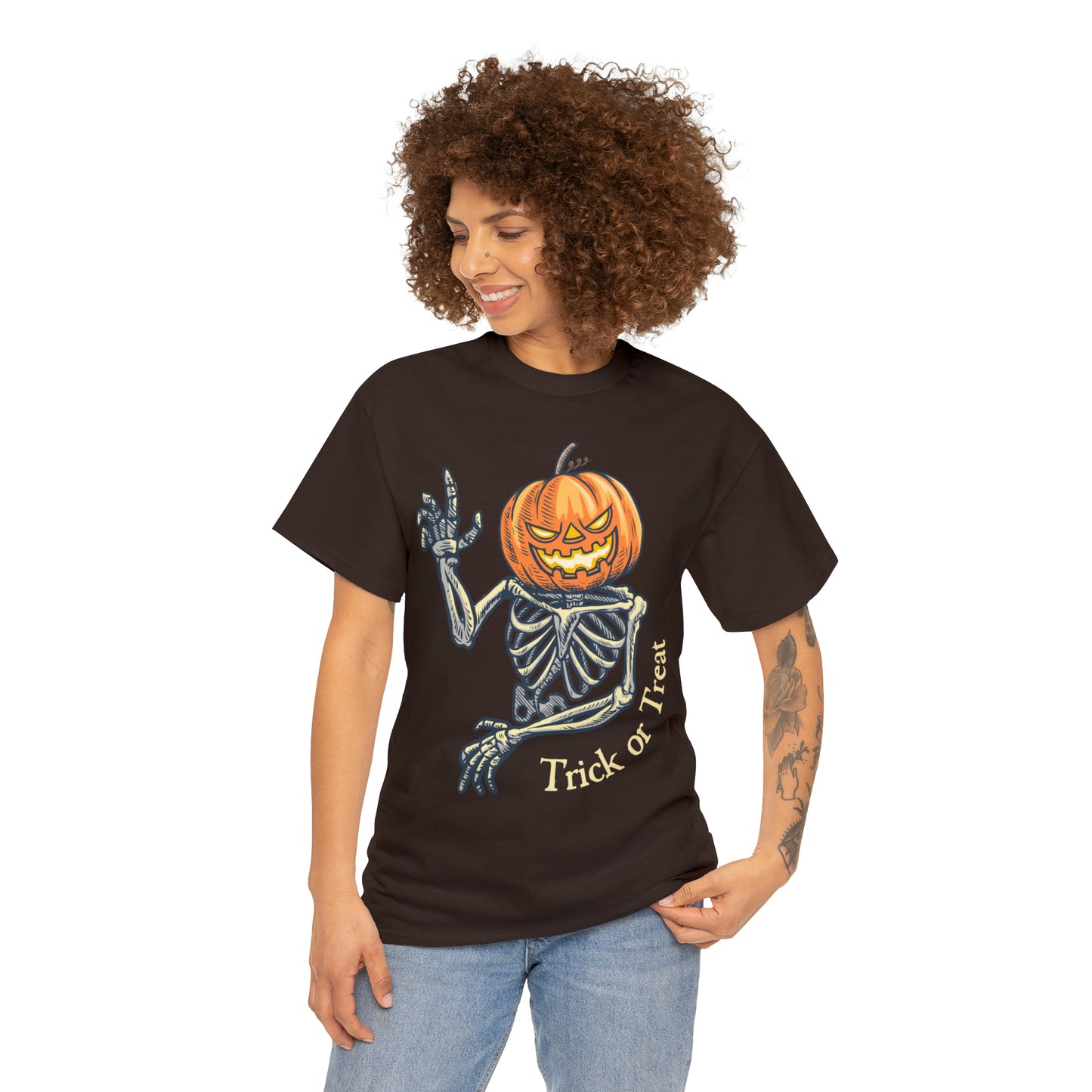 Trick or Treat Skeleton Heavy Cotton Tee