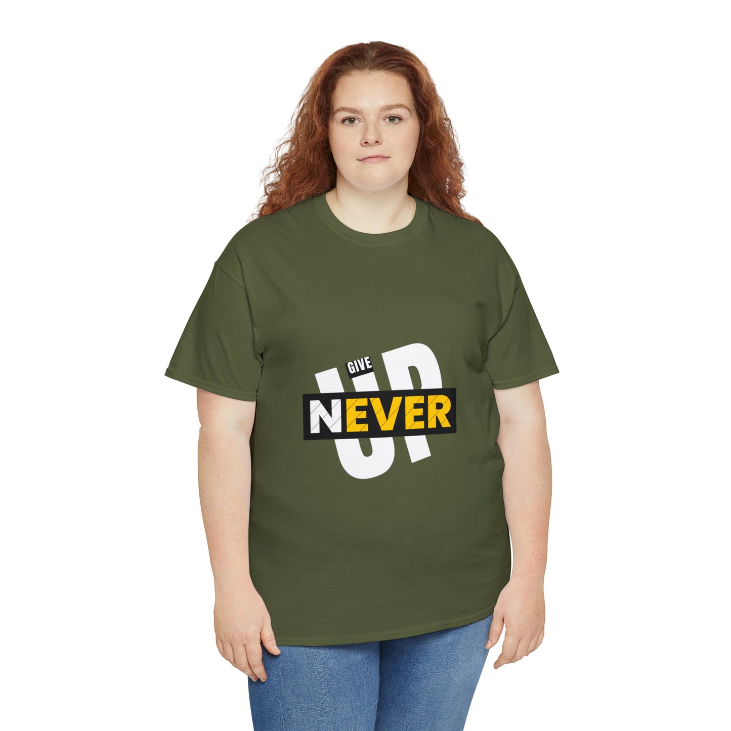 Never Give Up Heavy Cotton Tee