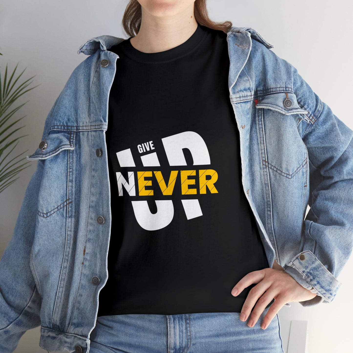 Never Give Up Heavy Cotton Tee