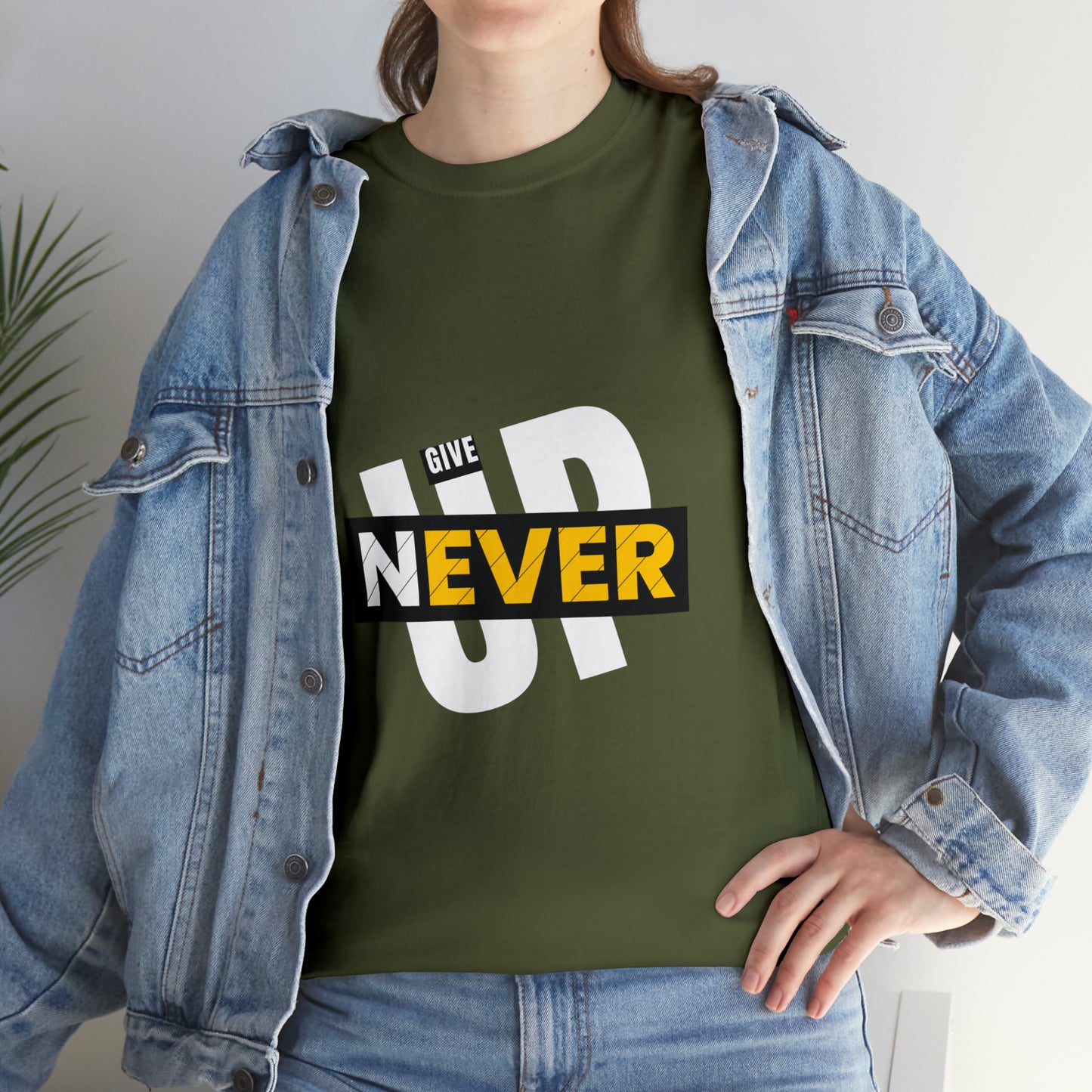 Never Give Up Heavy Cotton Tee