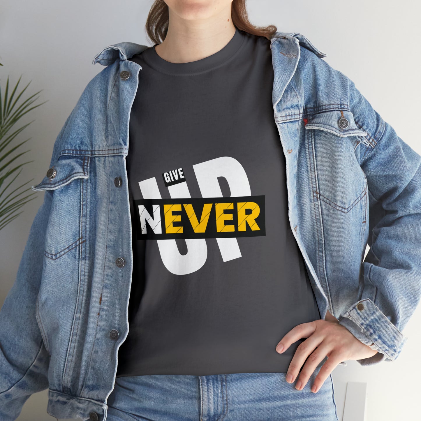 Never Give Up Heavy Cotton Tee