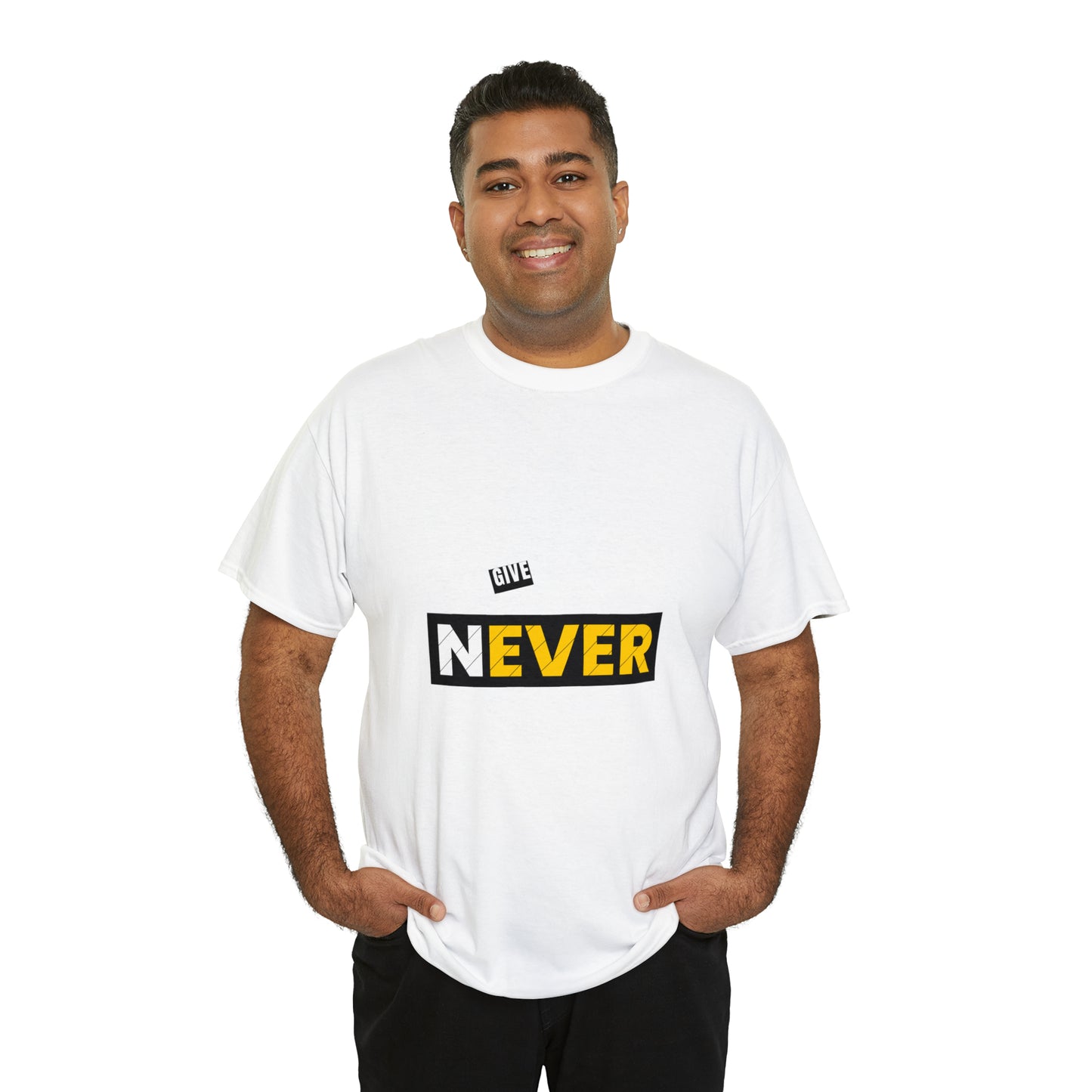 Never Give Up Heavy Cotton Tee