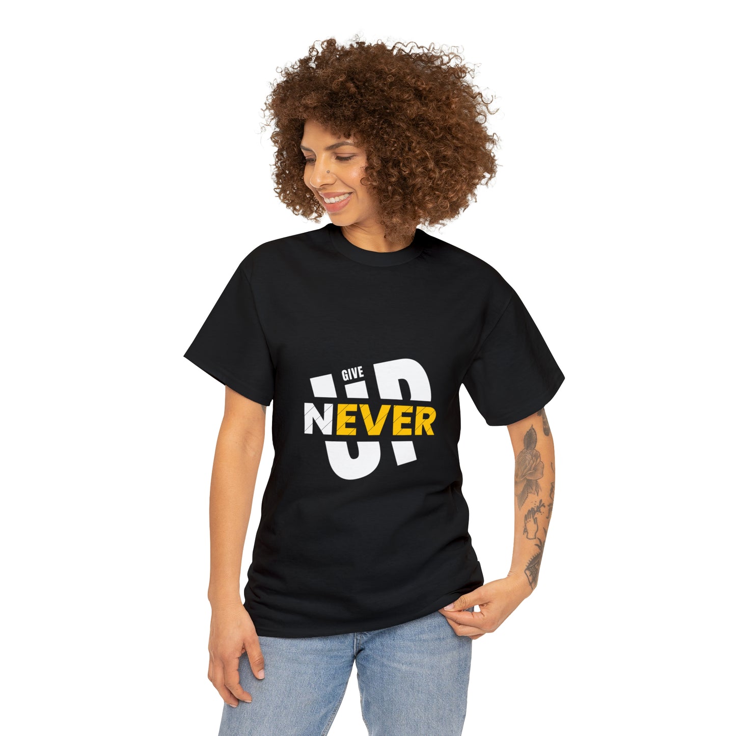 Never Give Up Heavy Cotton Tee