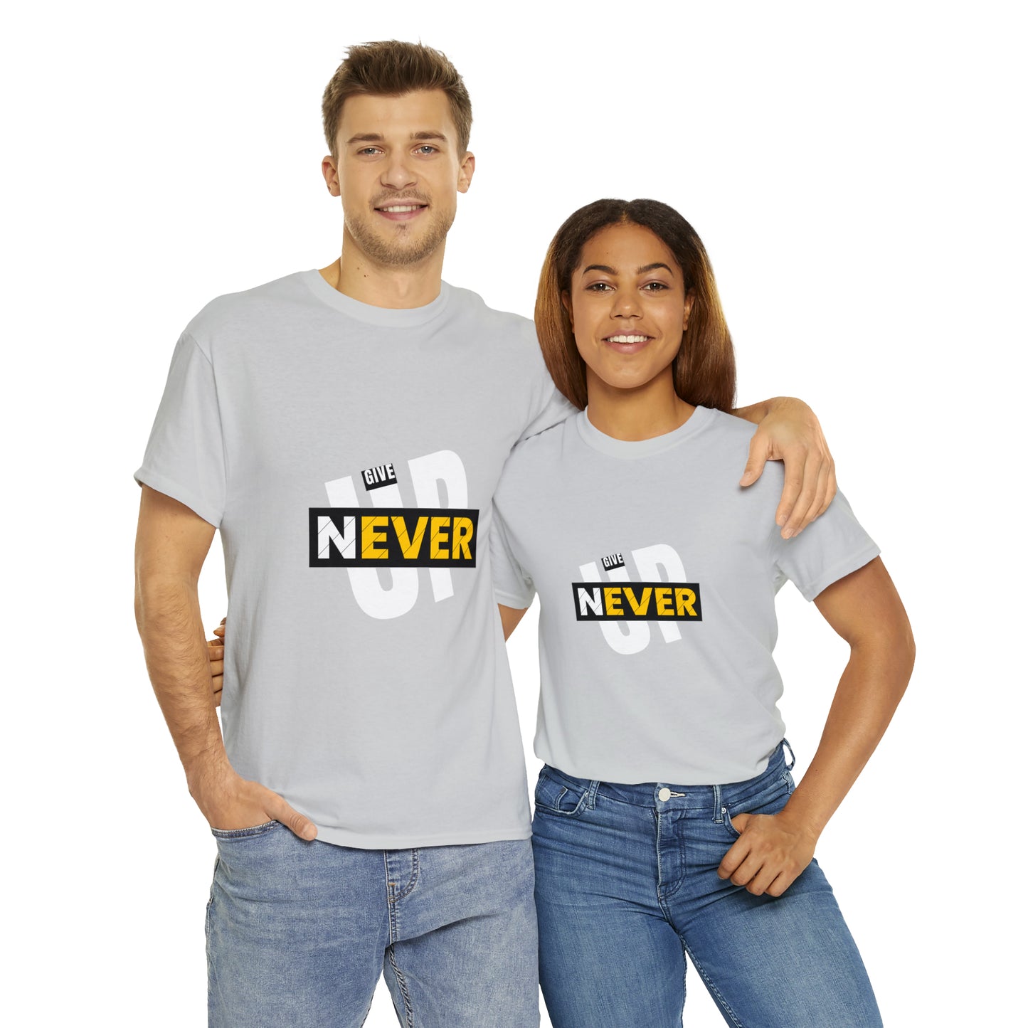 Never Give Up Heavy Cotton Tee