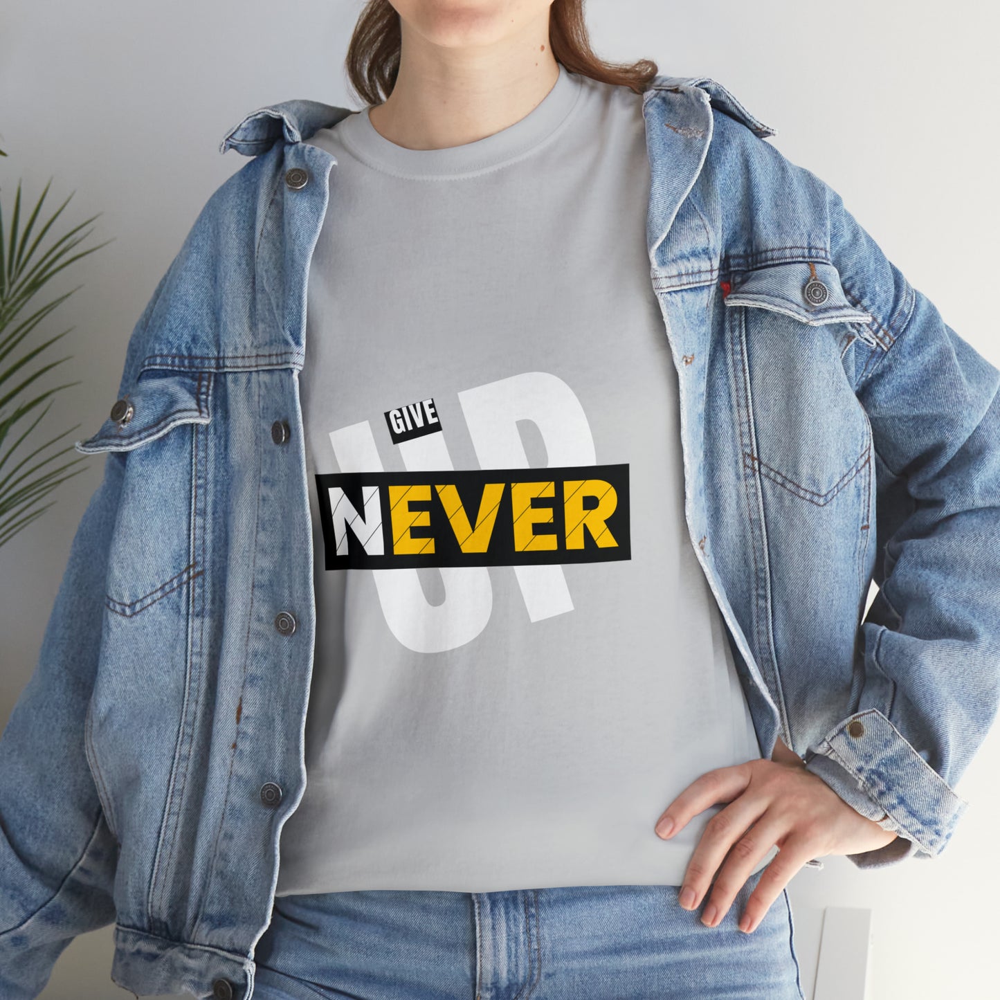 Never Give Up Heavy Cotton Tee