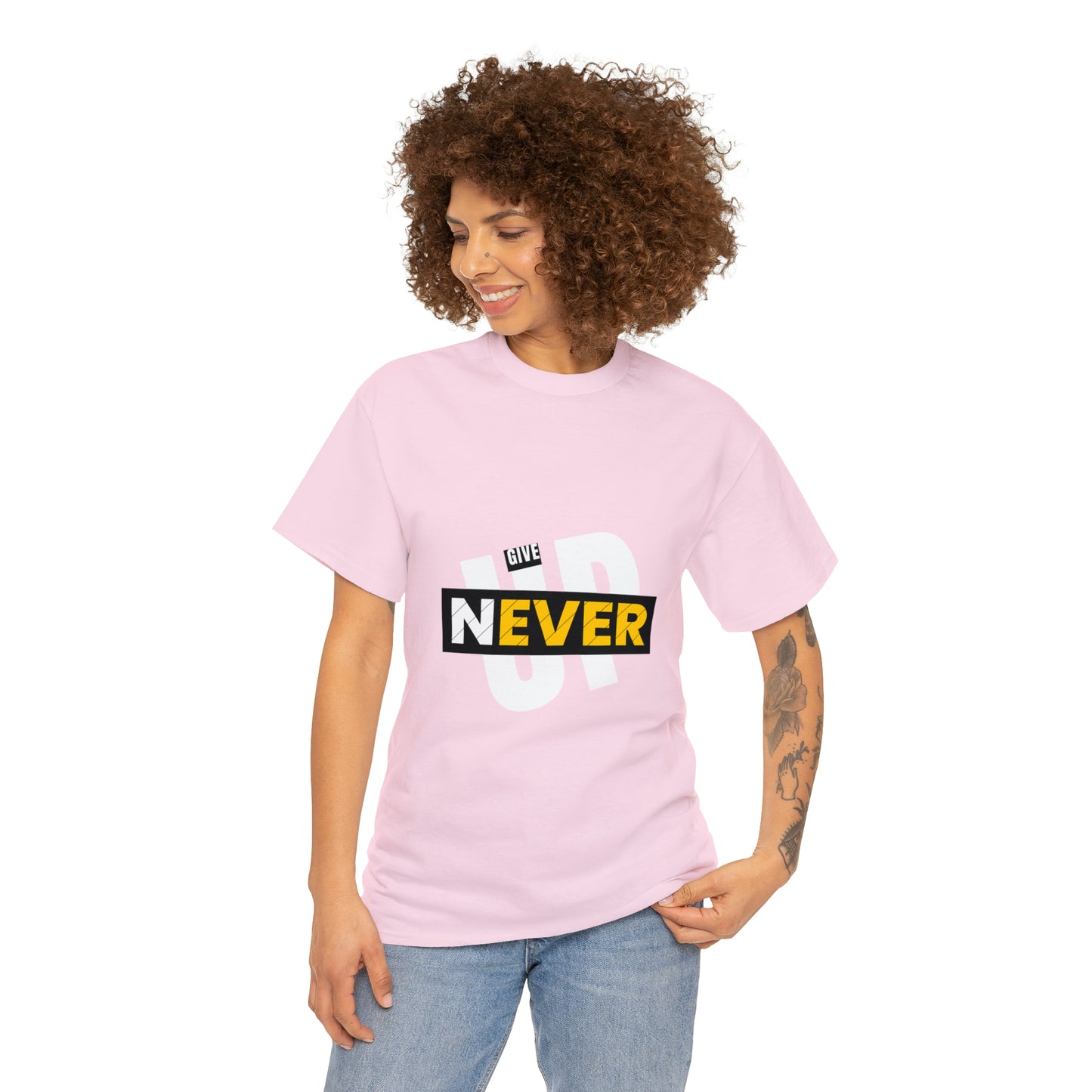 Never Give Up Heavy Cotton Tee