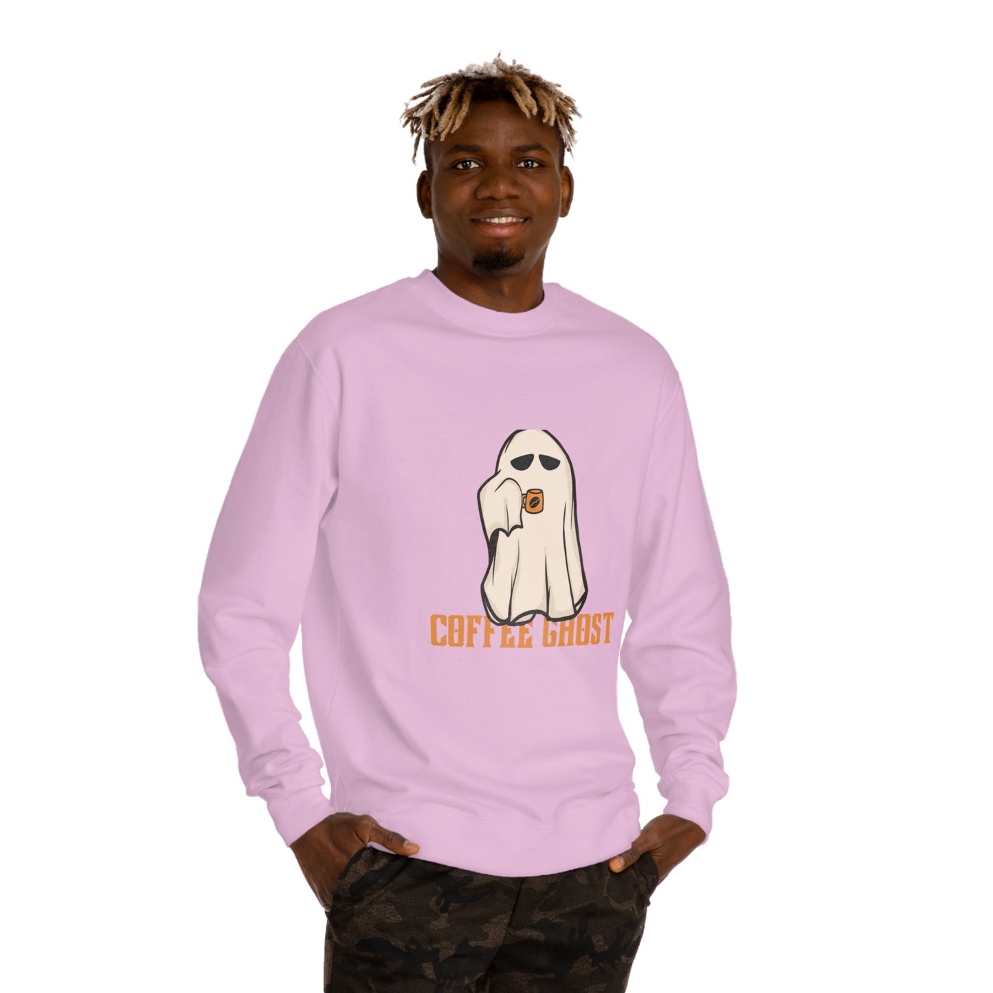 Halloween Coffee Ghost Neck Sweatshirt