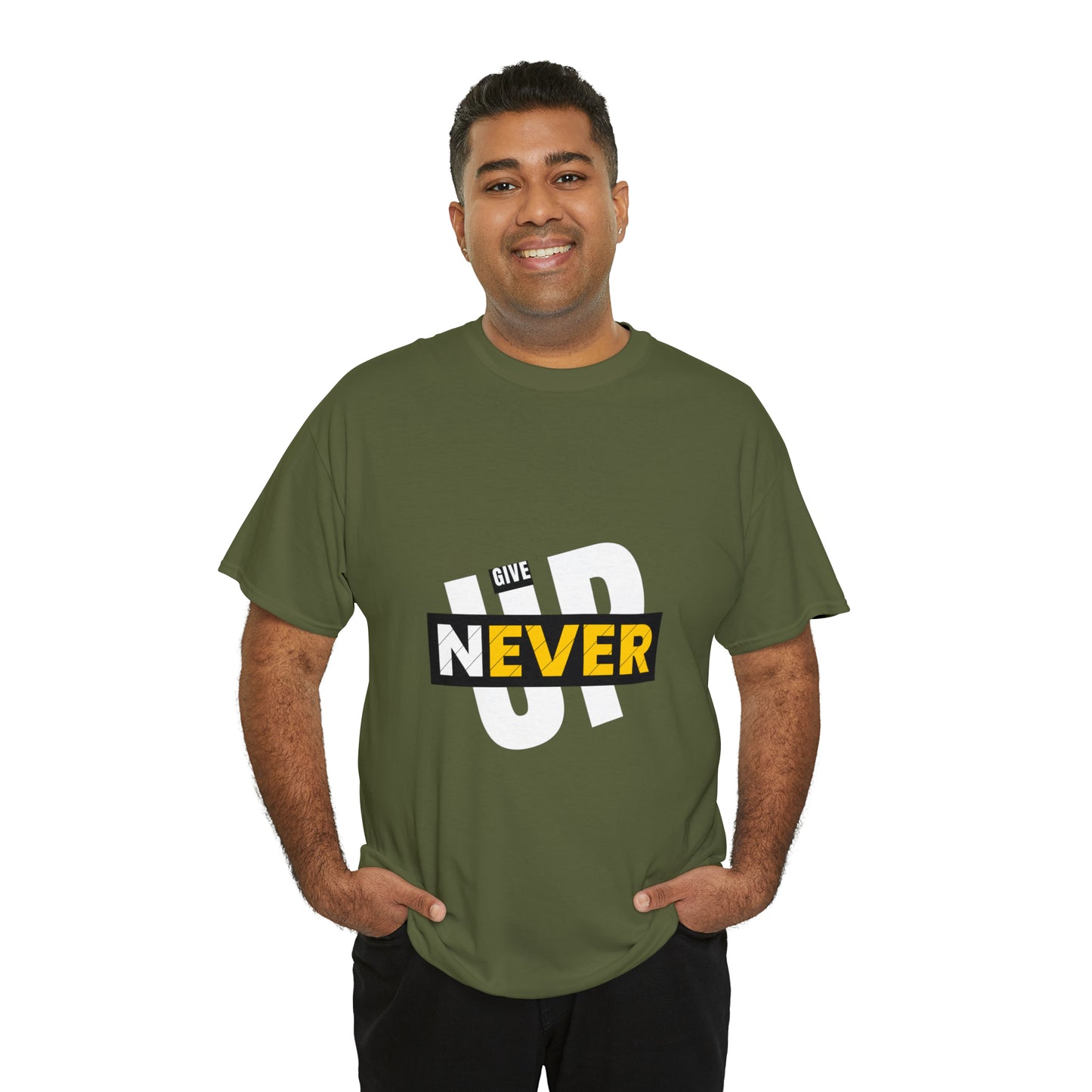 Never Give Up Heavy Cotton Tee