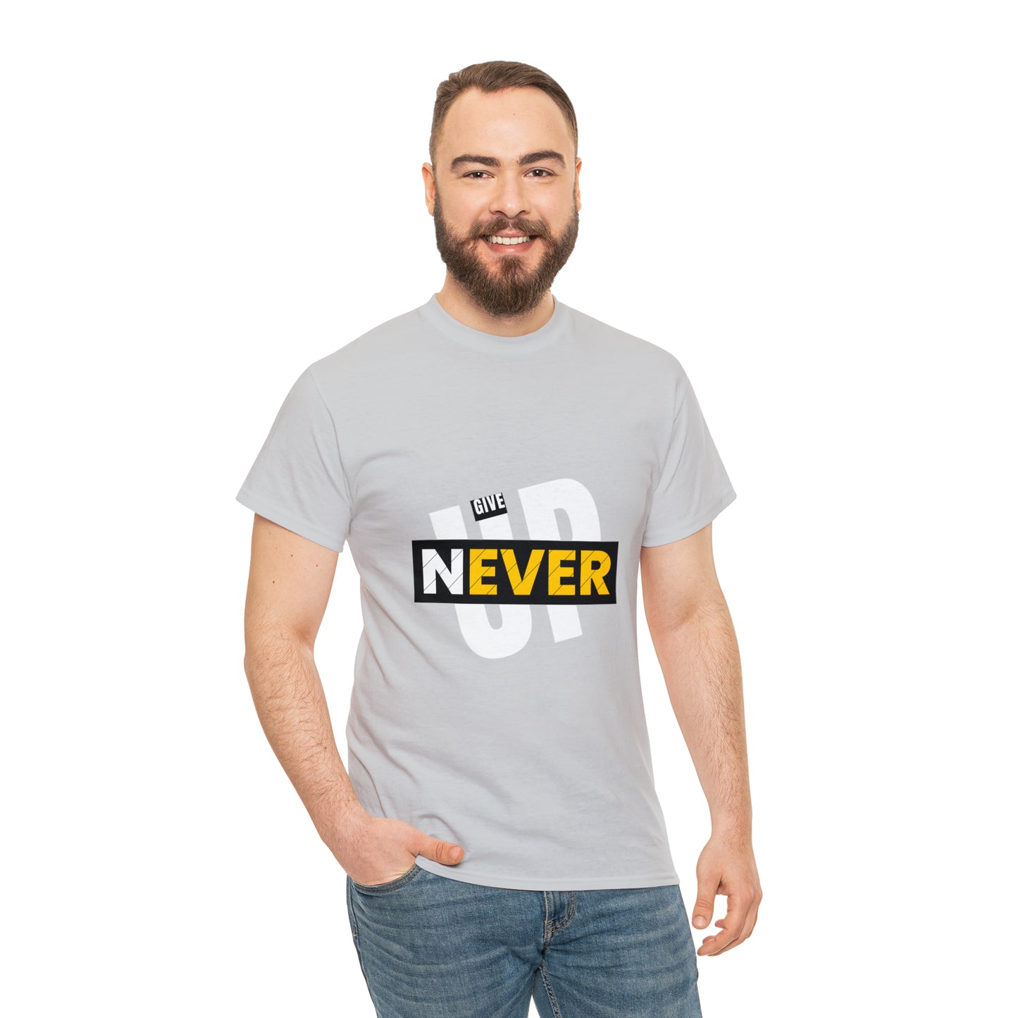 Never Give Up Heavy Cotton Tee