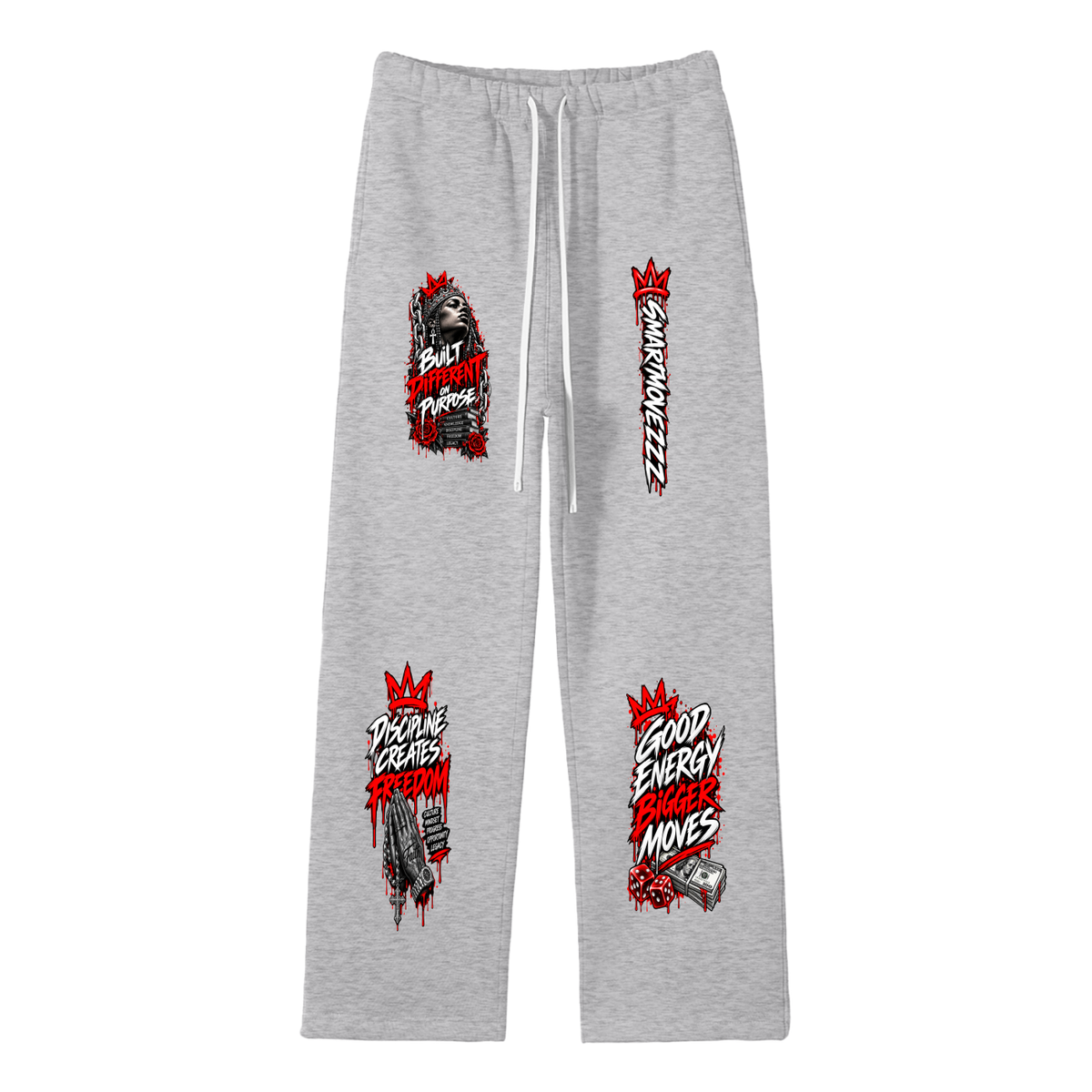 Sweatpants,Unisex,Streetwear,Straightleg