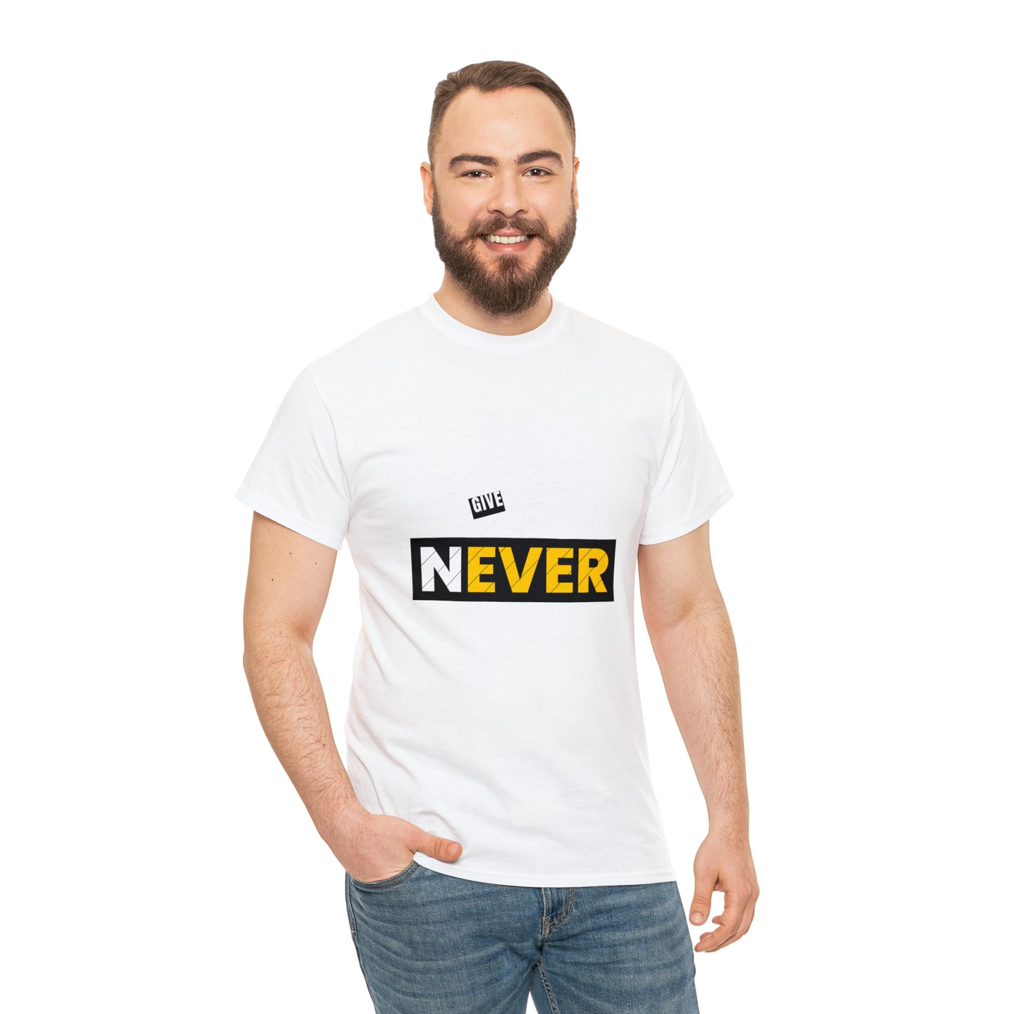 Never Give Up Heavy Cotton Tee