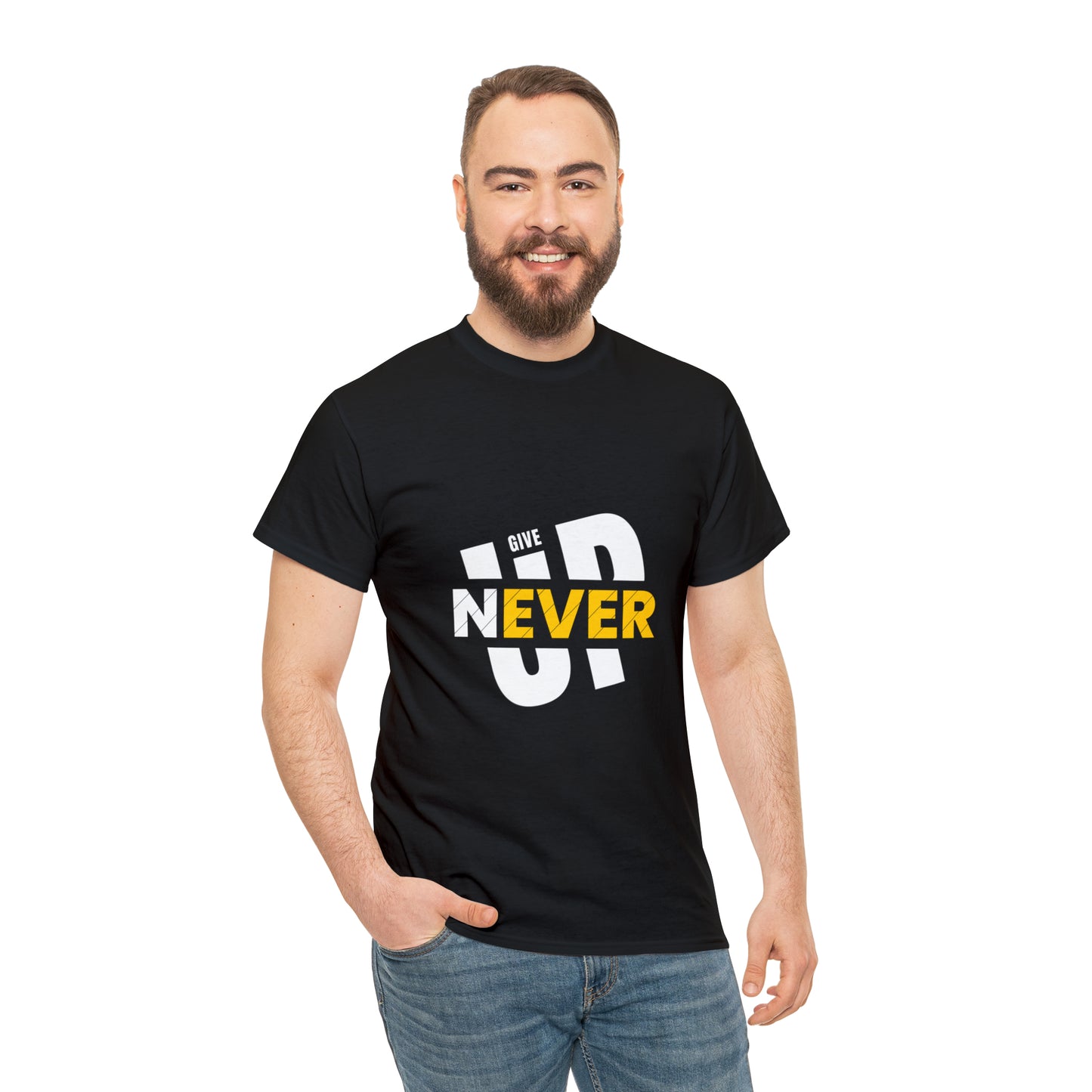 Never Give Up Heavy Cotton Tee